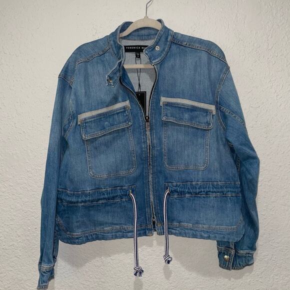 Veronica Beard Roz Drawstring Peplum Jacket in Astra Medium NWT - Picture 3 of 10